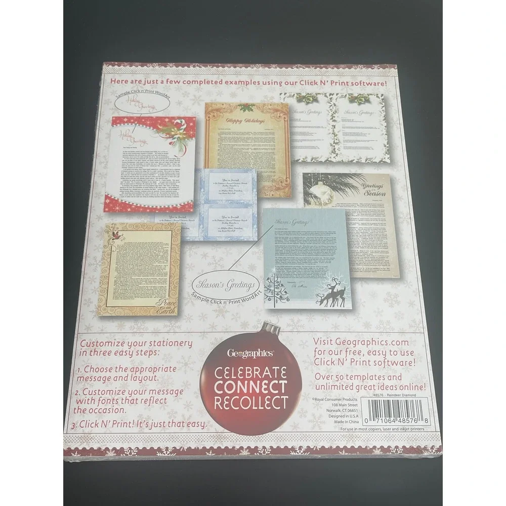 00521 - Geographics Holiday Letterhead 100 Count Deer Tree Design New in Package